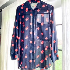 Navy looks a dot Zara blouse | WILL BE REMOVED ON SEPT 1 FOR DONATION